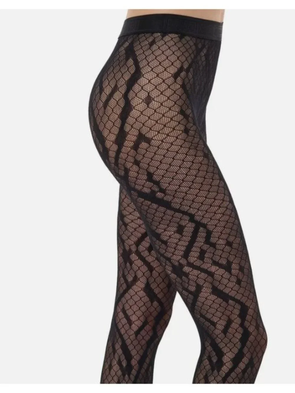 🆕WOLFORD Python Net Tights Pantyhose Black Medium